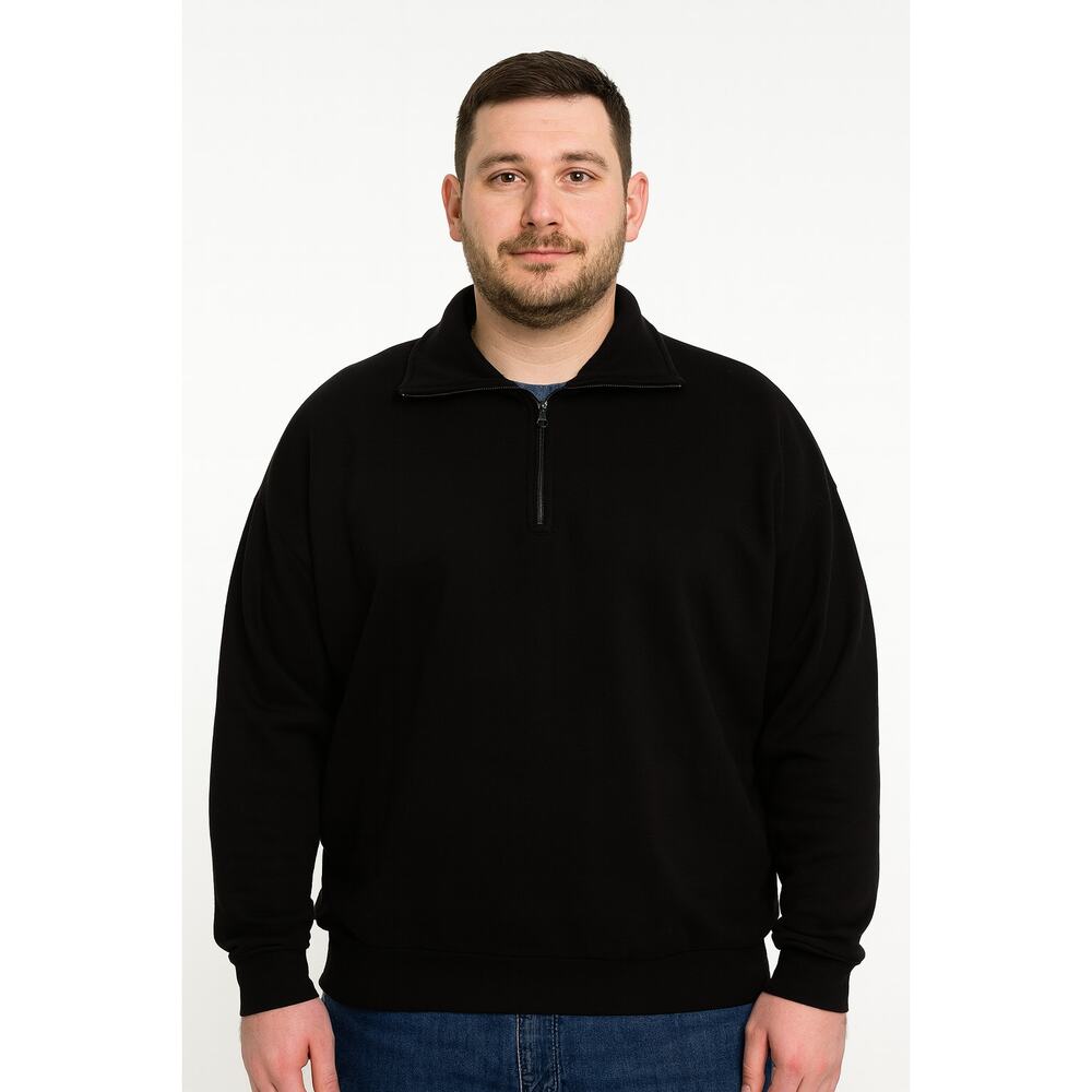 Men’s Black 1/2 Zip Pullover Sweatshirt with Collar – Size 2XL – NWOT
